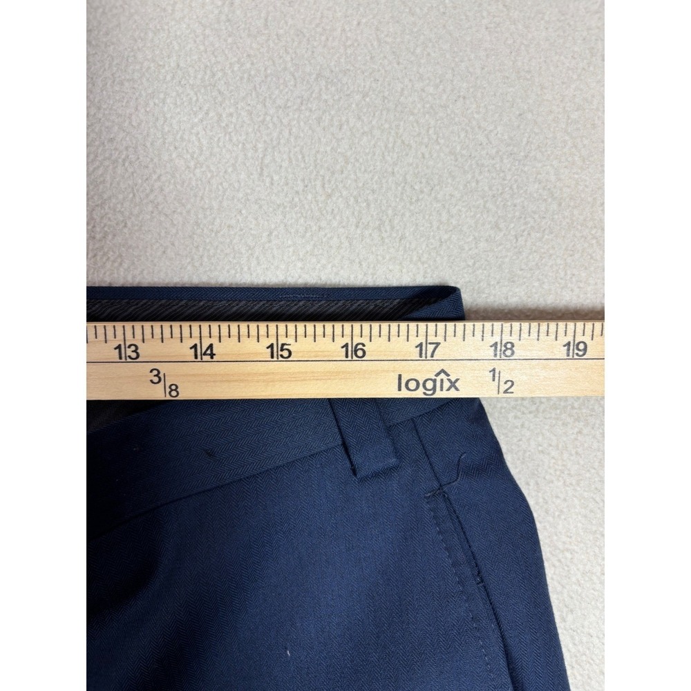 Calvin Klein Mens Sz 44 Slim Fit 3 Piece Suit Blue Blazer Vest Pants 35x31 EUC - Picture 10 of 13